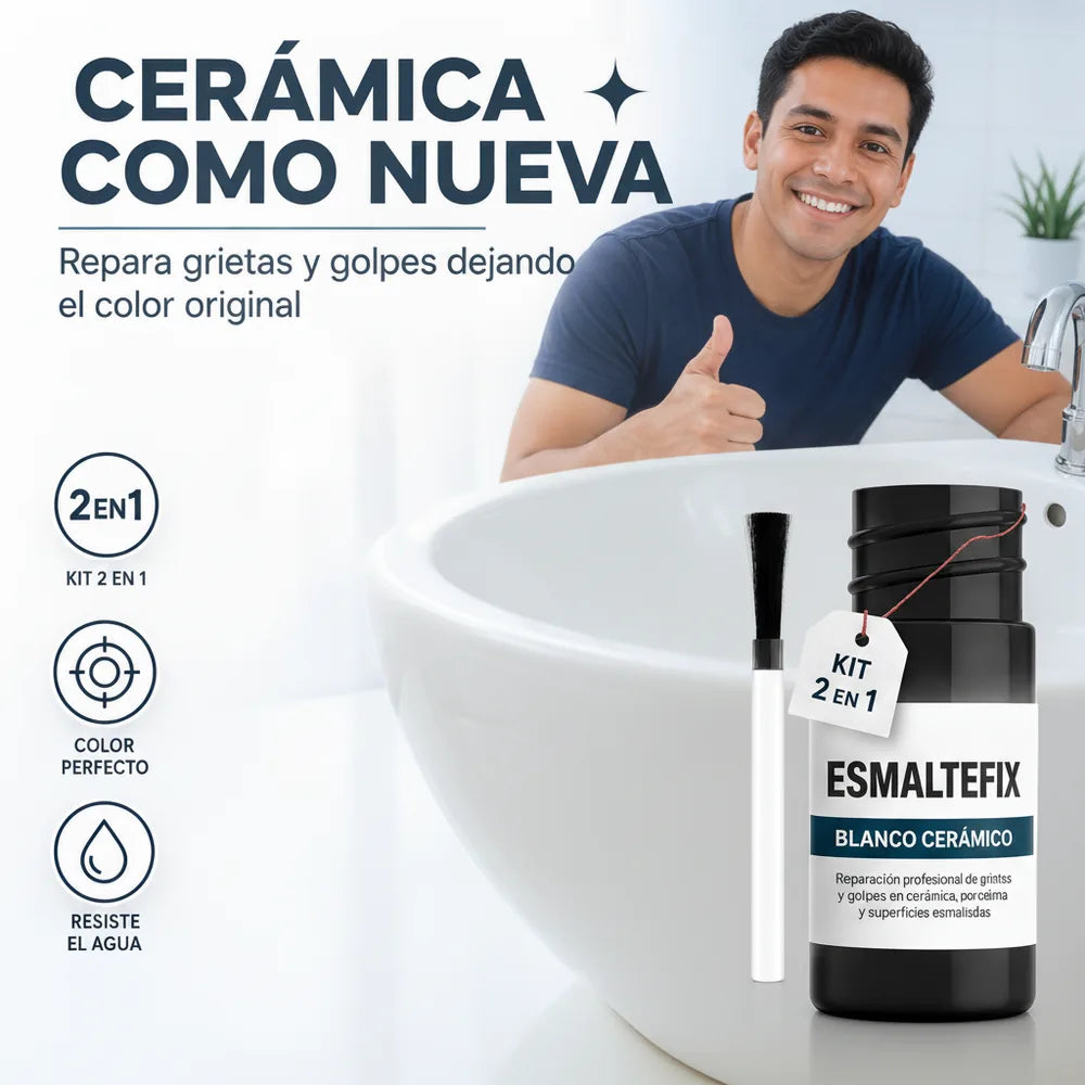 EsmalteFix Kit Reparador 2 en 1 🛁 Cerámica Como Nueva