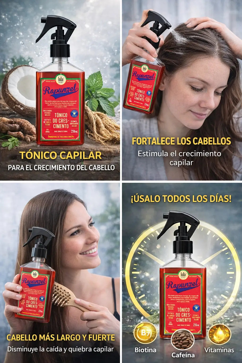 Tónico Rapunzel: Recupera la fuerza de tu cabello desde la raíz hasta las puntas