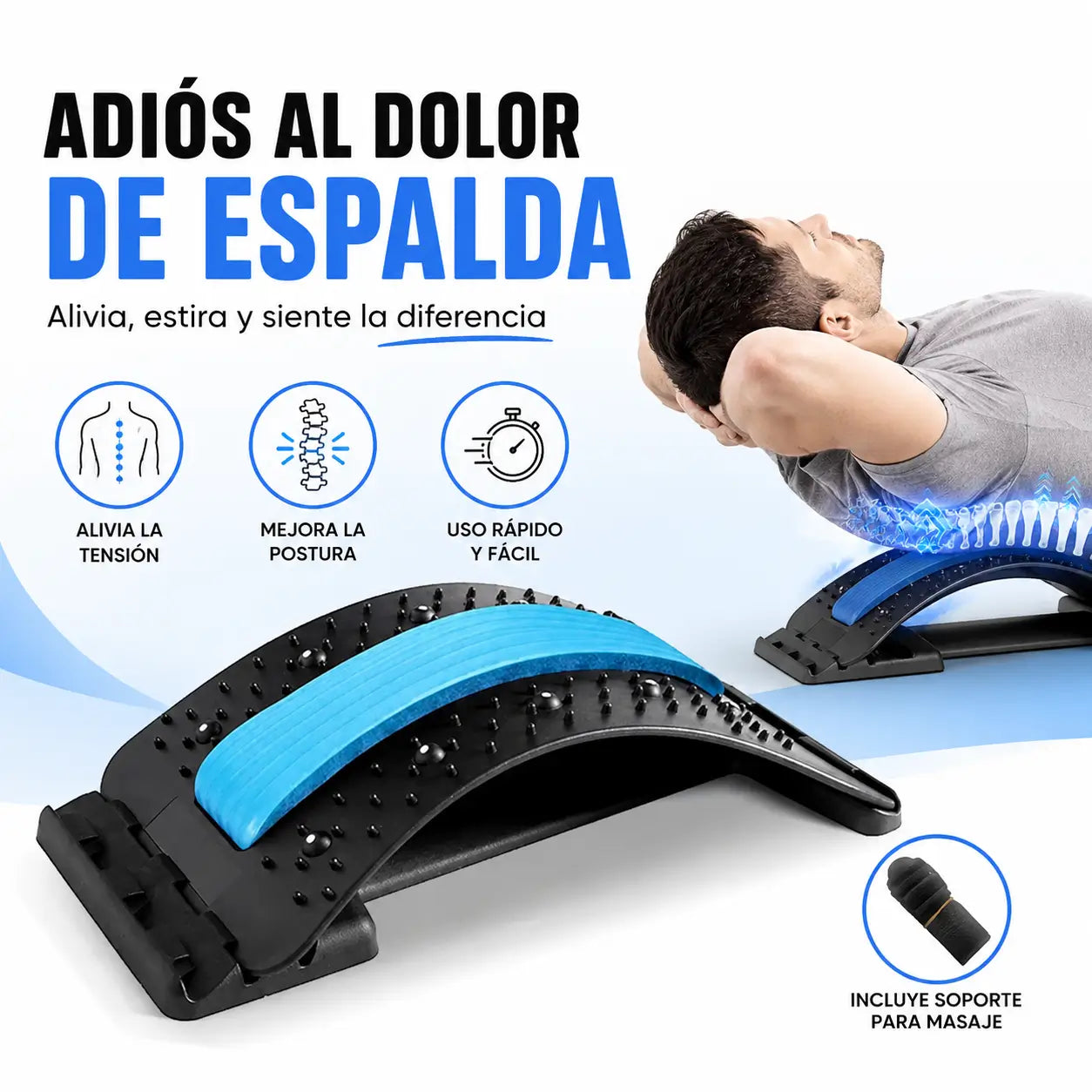 Masajeador Estirador de Espalda Ajustable Multinivel