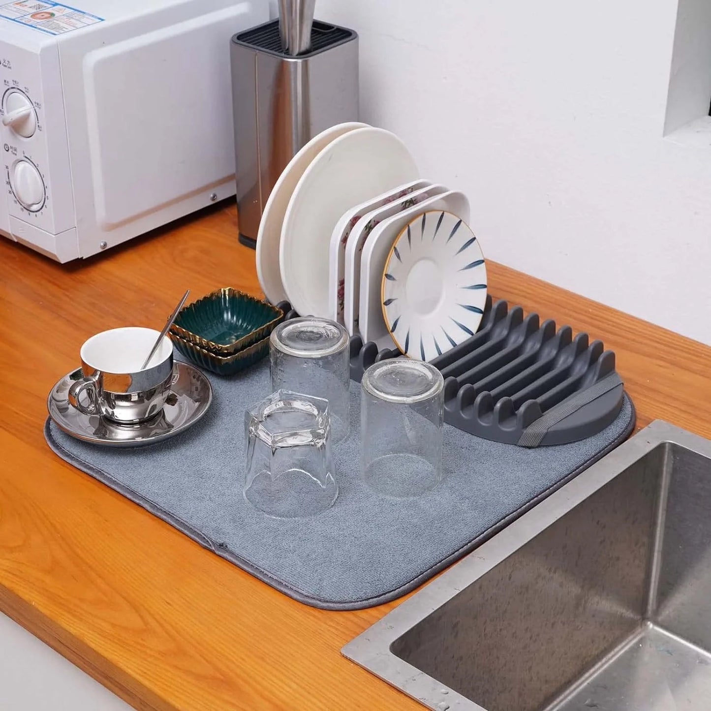 2X1: Escurridor De Platos Con Tapete Absorben