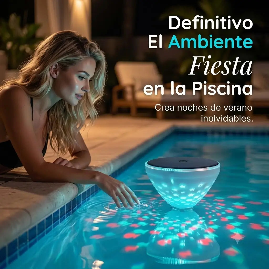Lámpara Flotante LED Solar con Proyección de Peces