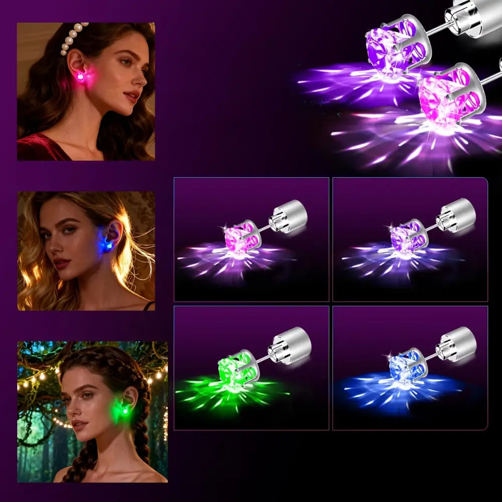 Aretes Luminosos LED Multicolor - Pack x2