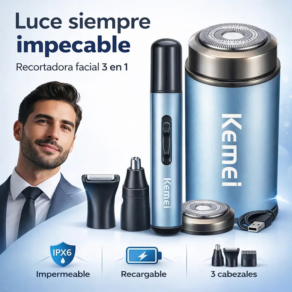 COMBO:Maquina afeitar+recortadora eléctrica Kemei 🎁