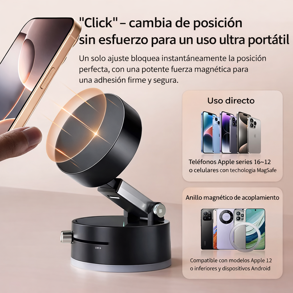 🚗📸 Usa tu celular sin manos, donde lo necesites I Soporte magnetico giratorio ventosa