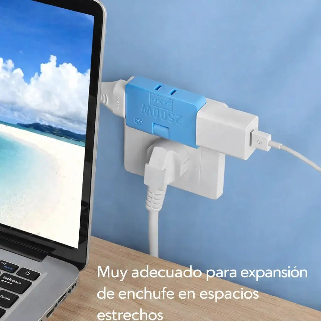 Multiconector Plug Pro 180° -La solución definitiva para enchufes en espacios imposibles.