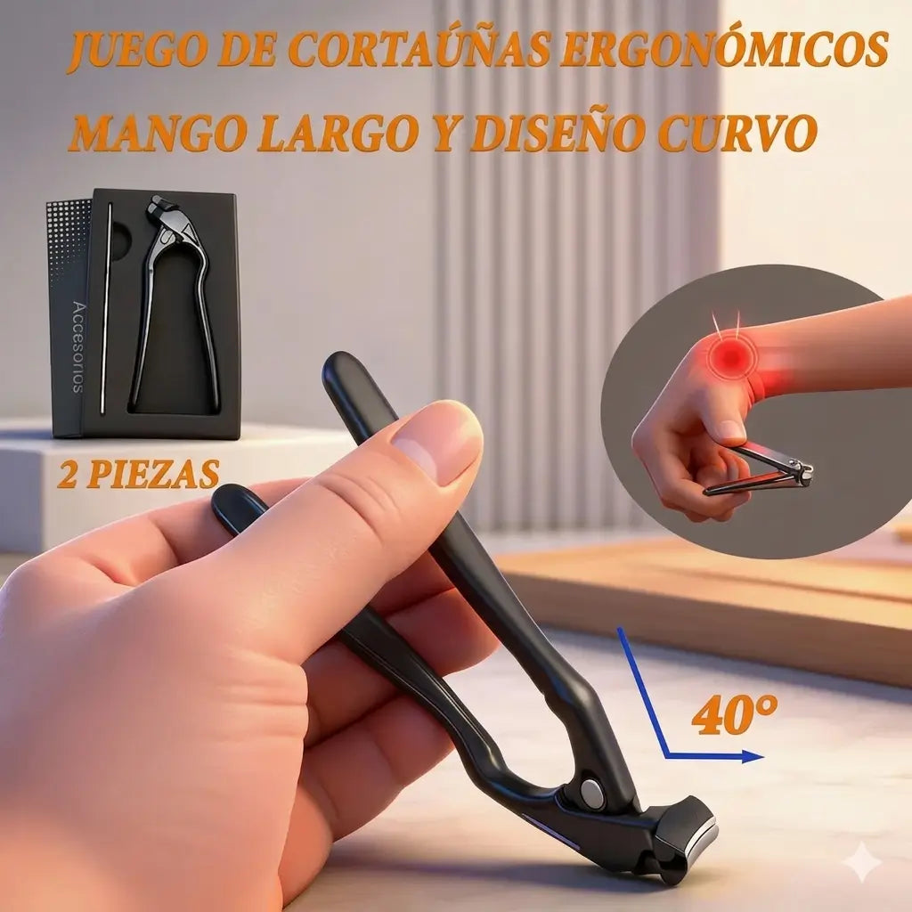 Cortaúñas Curvo de Acero Inoxidable para Uñas Gruesas