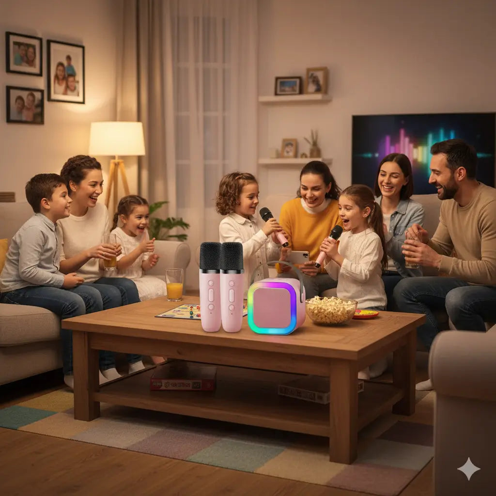 Mini Karaoke Familiar con Luces RGB – ¡Diversión Completa!