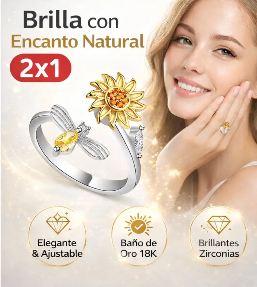 ANILLO GIRASOL GIRATORIO 2X1