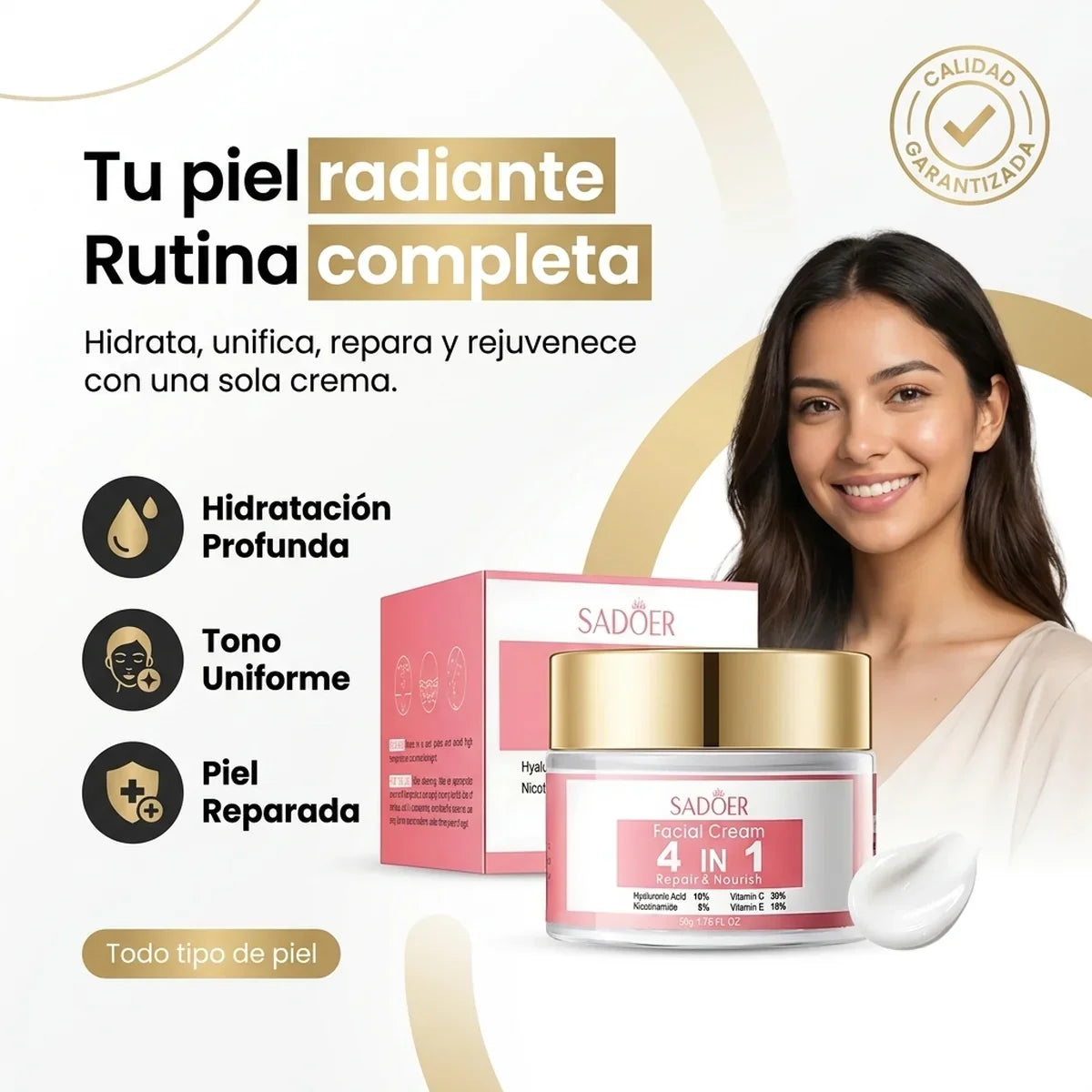 Crema Facial 4 en 1 SADOER - Reparación & Nutrición - 1-hero