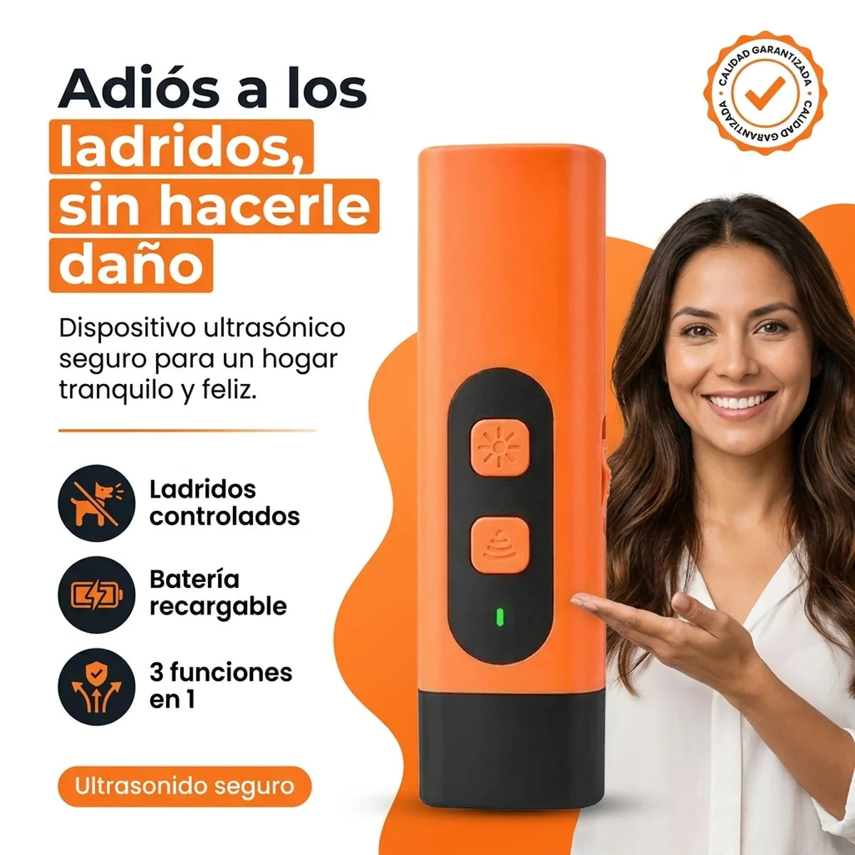 Dispositivo Antiladrido Ultrasonico Recargable 3 en 1 - 1-hero