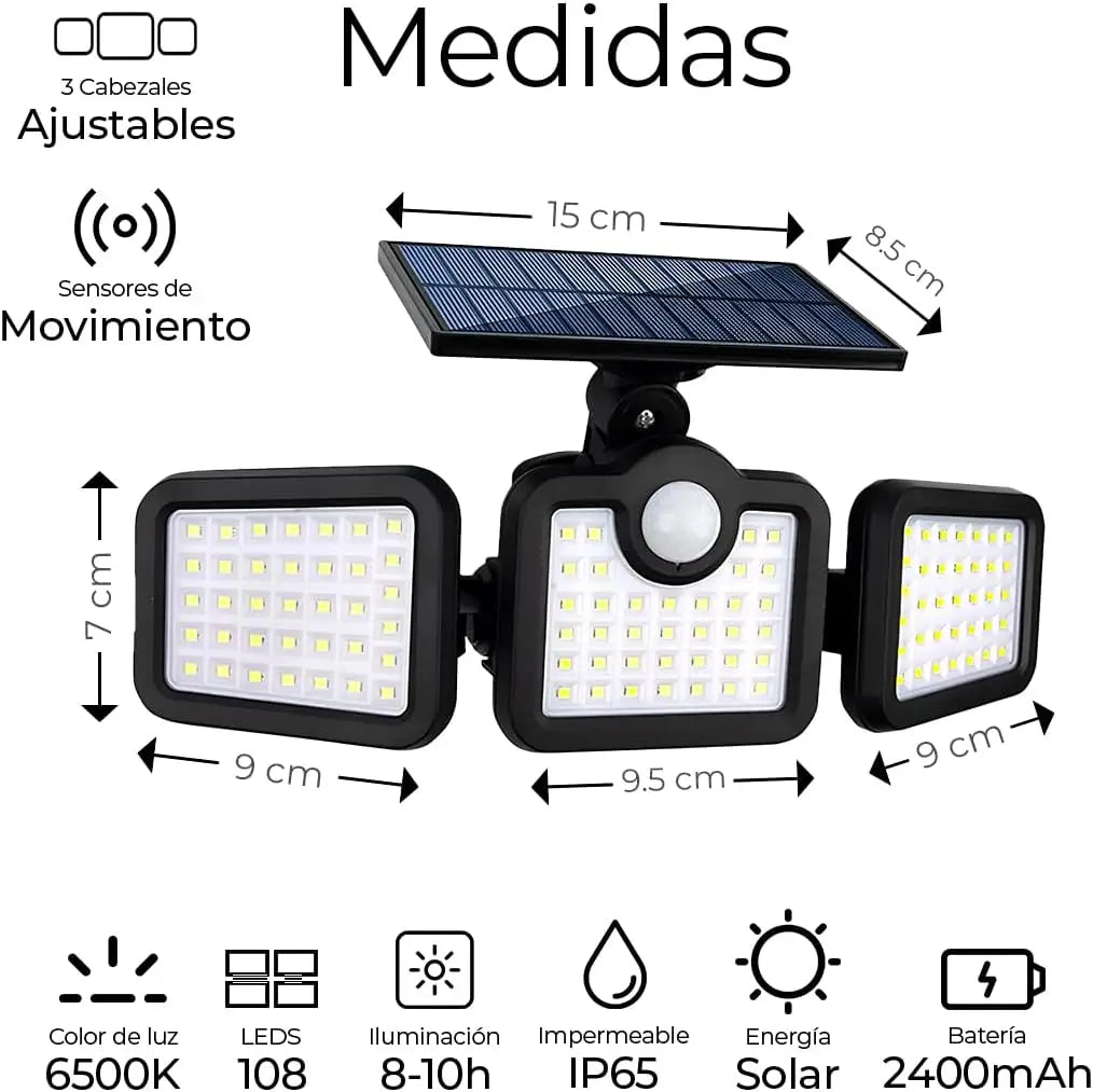 Lampara Solar 4 cabezas