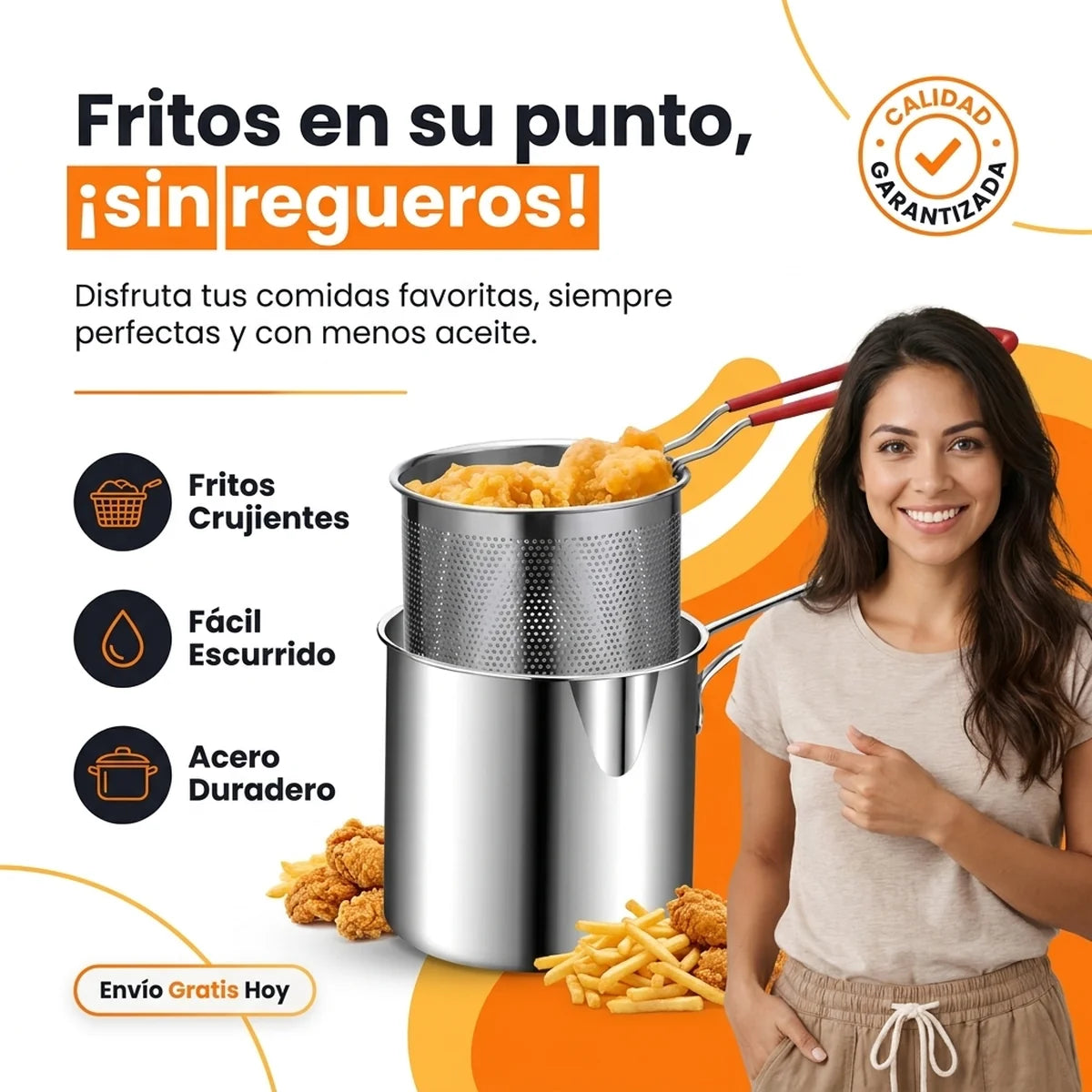 Olla Freidora con Cesta Coladora 1.2 Lt - Acero Inoxidable - 1-hero