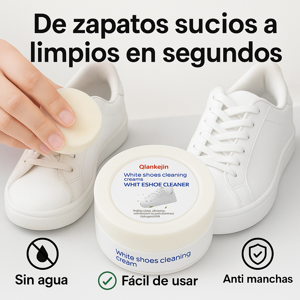 ✨Crema limpiadora mágica para zapatos blancos – ¡Devuélveles su brillo original en segundos!