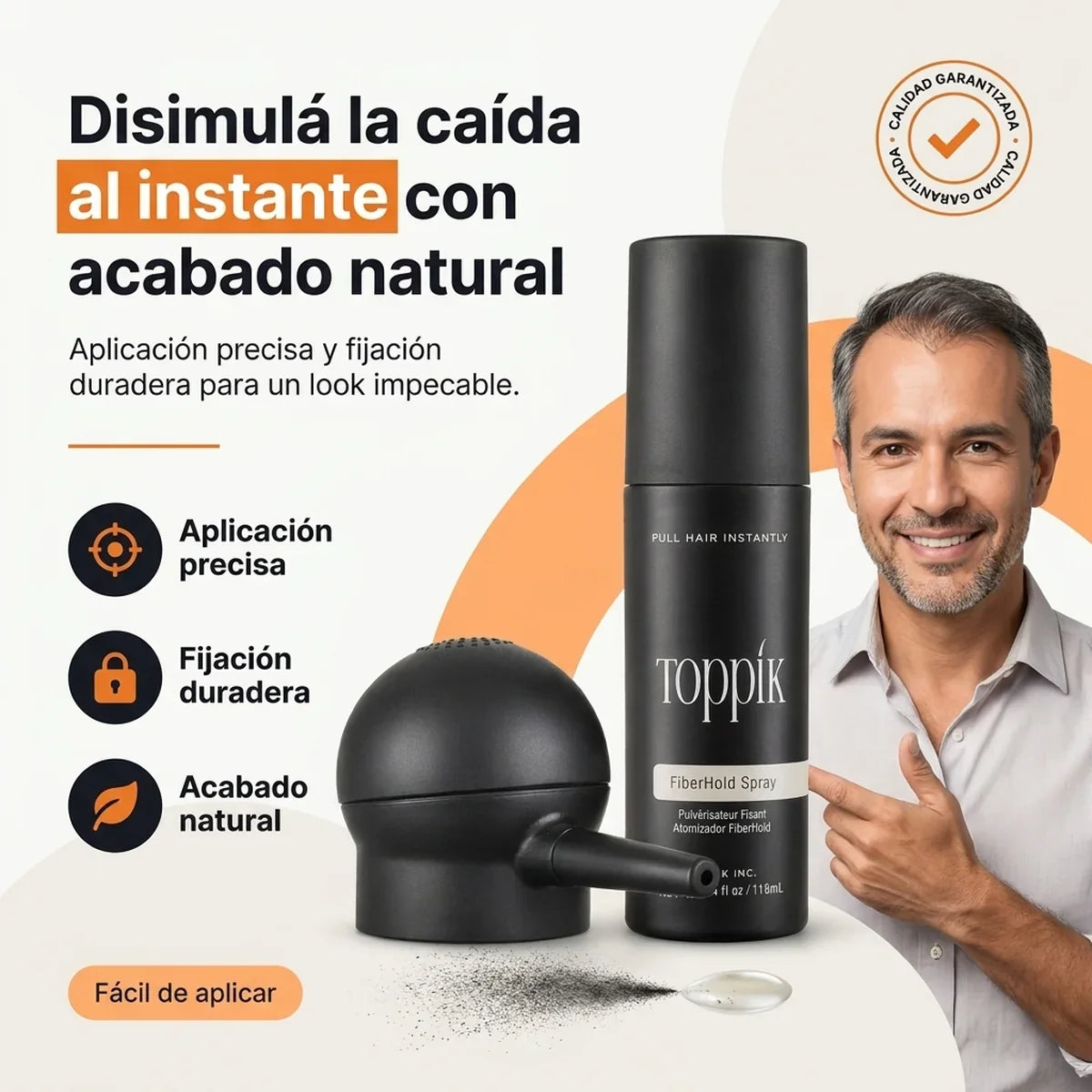 Combo Toppik Aplicador + Fijador FiberHold Spray 118ml - 1-hero