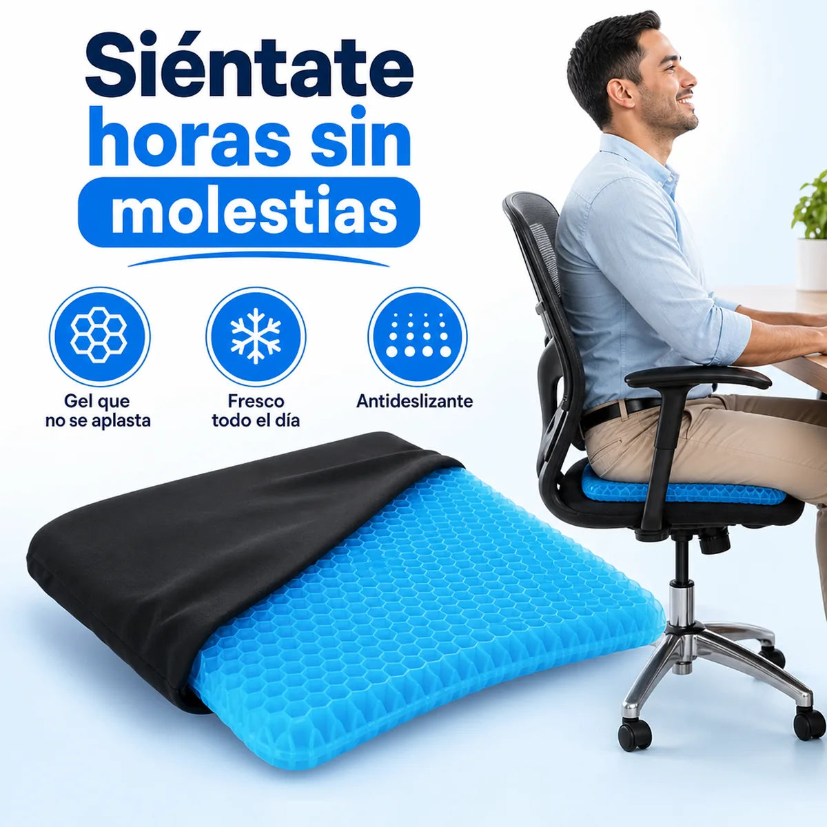 Cojín de Gel en Panal 🪑 Siéntate Sin Molestias