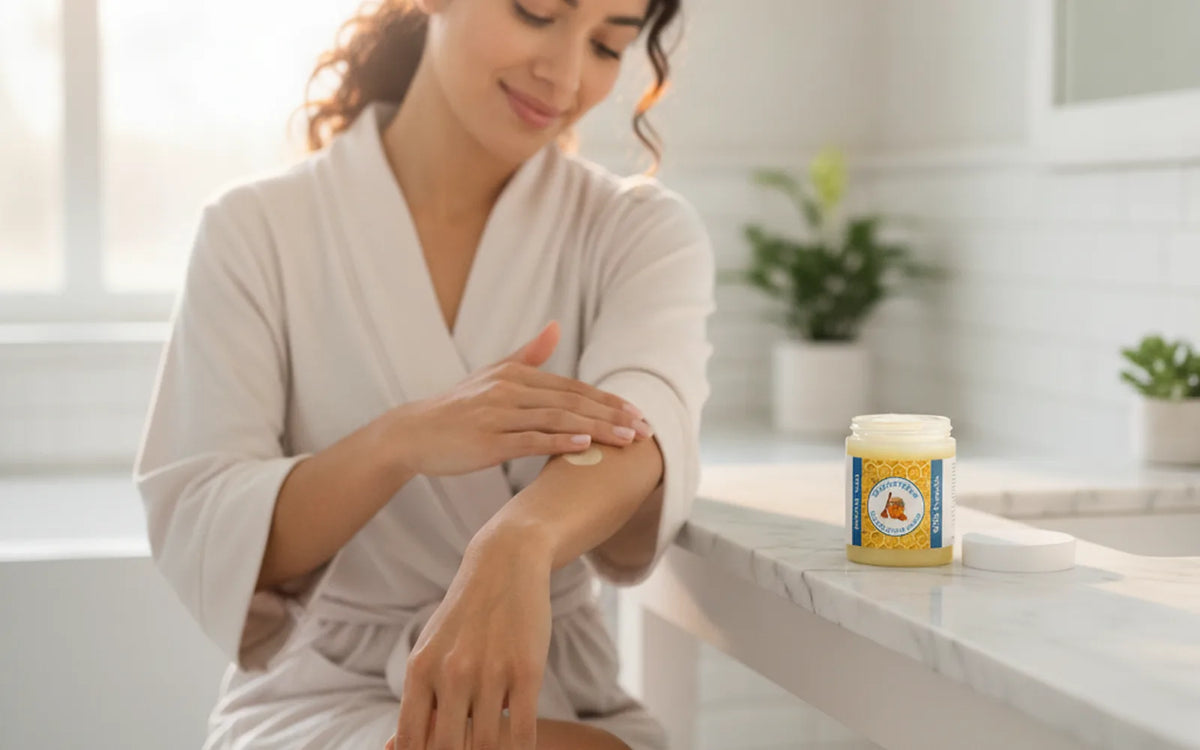 GlacierGlow Bálsamo Natural 🍯 Para Piel con Eczema y Psoriasis
