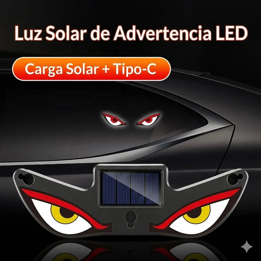 Luz LED Solar Tipo Ojos para Carro