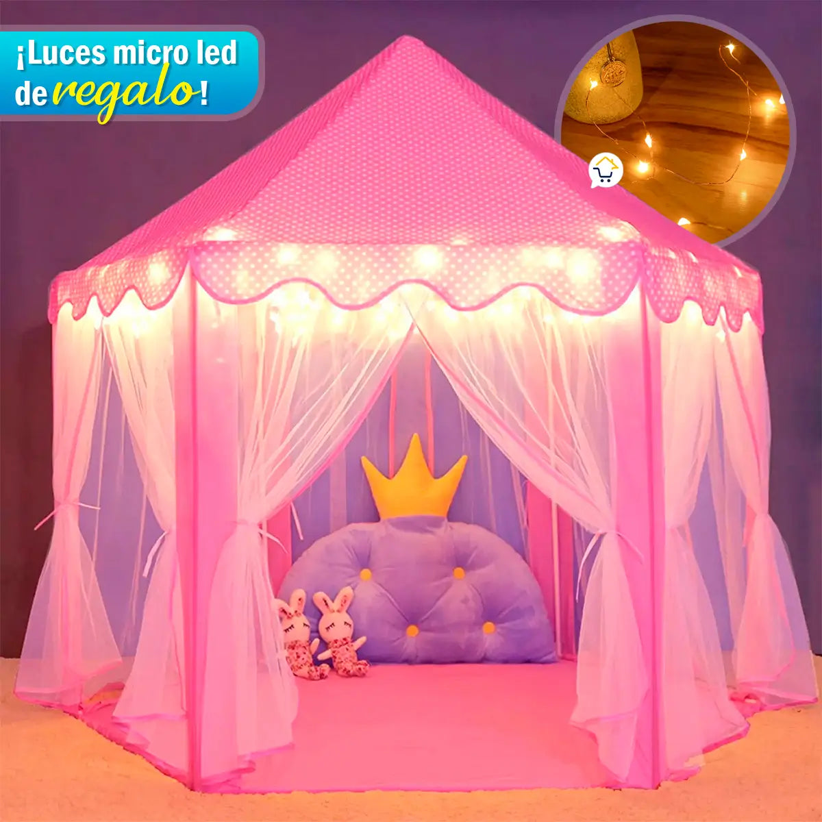 Castillo Mágico para Niñas con Luces LED — Crea su propio mundo de fantasía en casa ✨