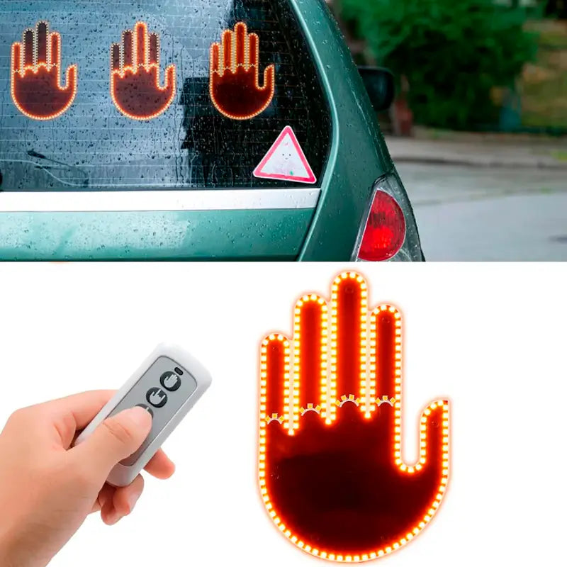 Luces Mano Led - ¡Deja de Gritar en el Tráfico! Saluda o "Trollea" con Estilo con la Mano LED.