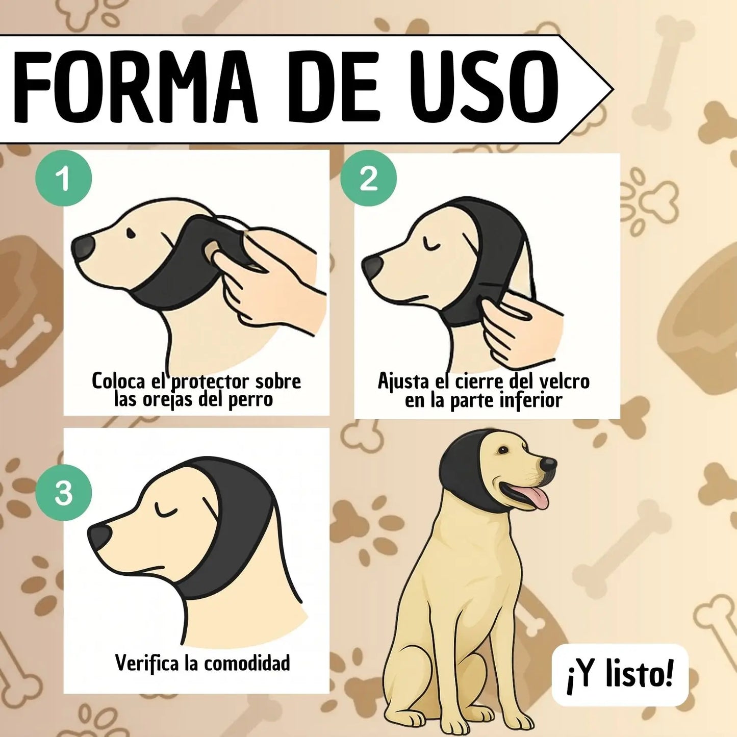 Protector Auditivo para Perros - Calma Ruidos y Ansiedad