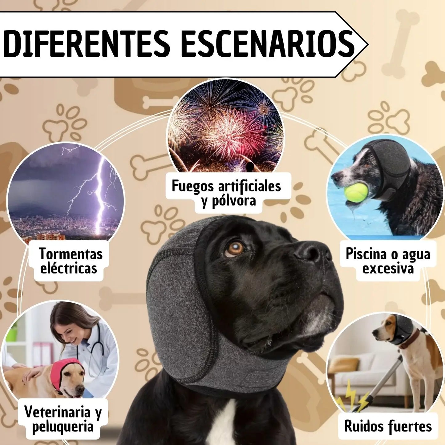 Protector Auditivo para Perros - Calma Ruidos y Ansiedad