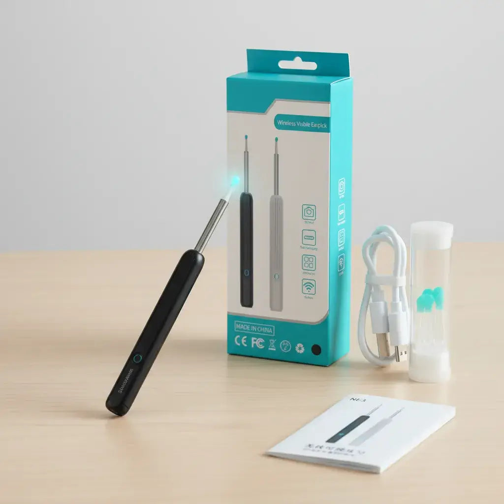 Kit limpiador de oídos - higiene profunda con cámara HD en tiempo real.