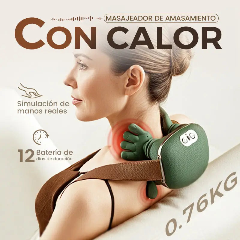 Masajeador Inteligente con 3 Velocidades-Tu masajista personal de manos reales, ahora recargable y portátil.