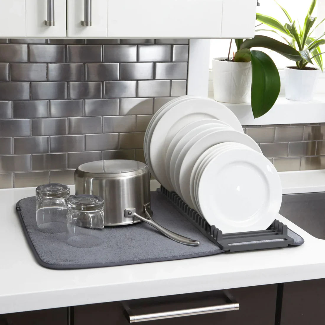 2X1: Escurridor De Platos Con Tapete Absorben