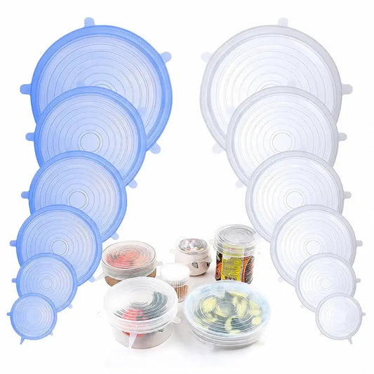Tapas de Silicona Reutilizables Kit x6 Tamaños