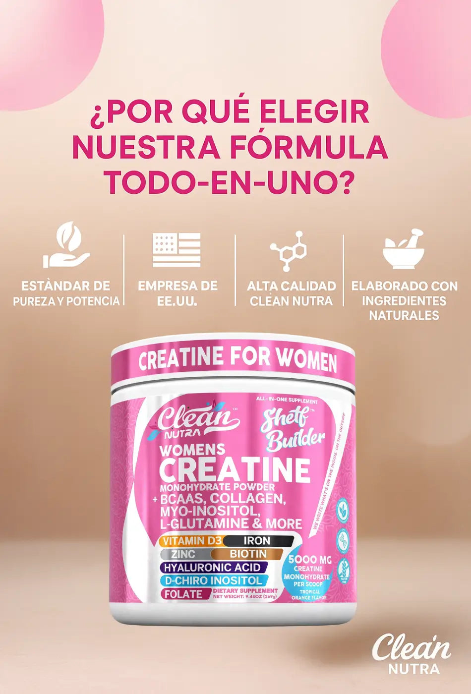 Creatina For Women con inositol shetf builder