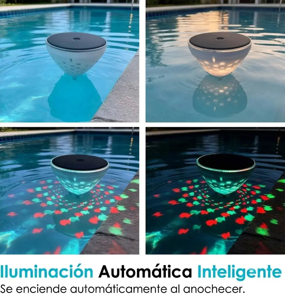 Lámpara Flotante LED Solar con Proyección de Peces