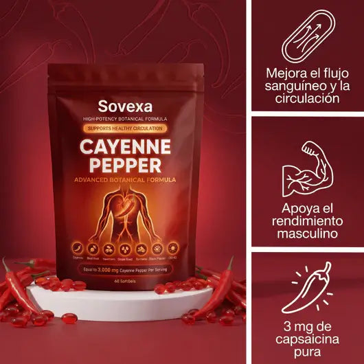 Pimienta de Cayena Vivonu 12-en-1 : Reactiva tu Circulación Natural - (90 softgel)