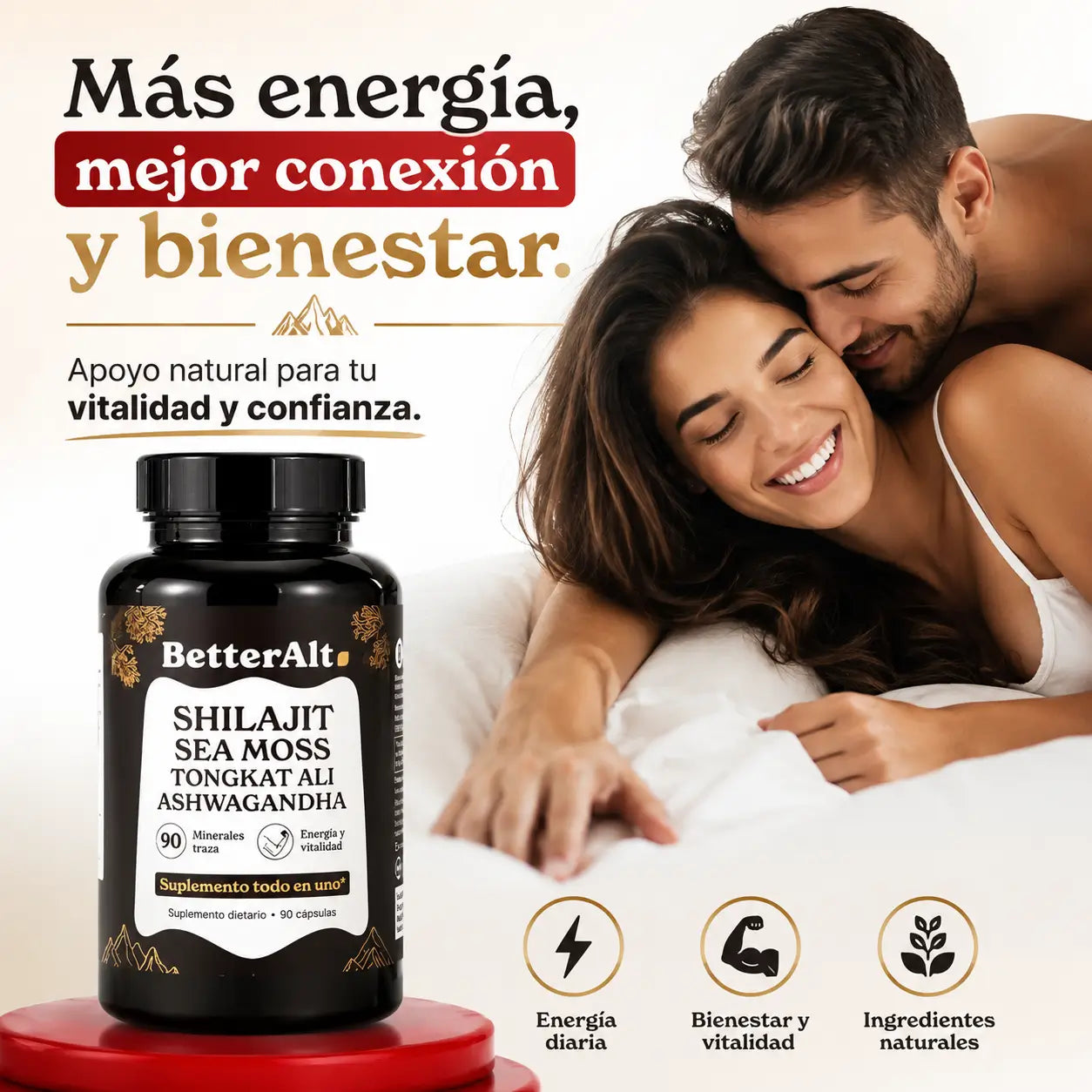 Shilajit + Tongkat Ali + Ashwagandha - Vigor y Energía para Hombres