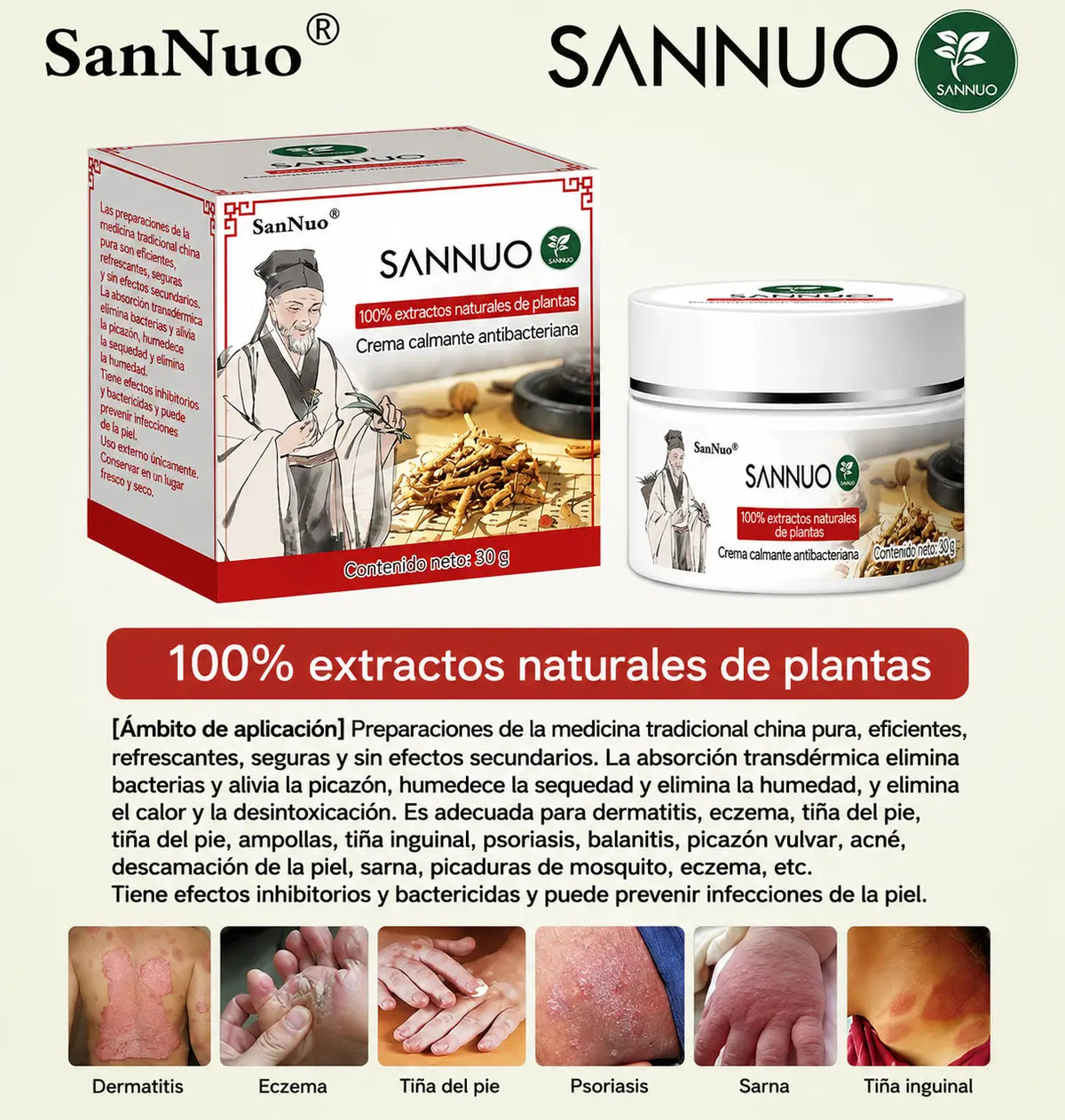 SanNuo Crema Alivio Picazón e Irritación en la Piel