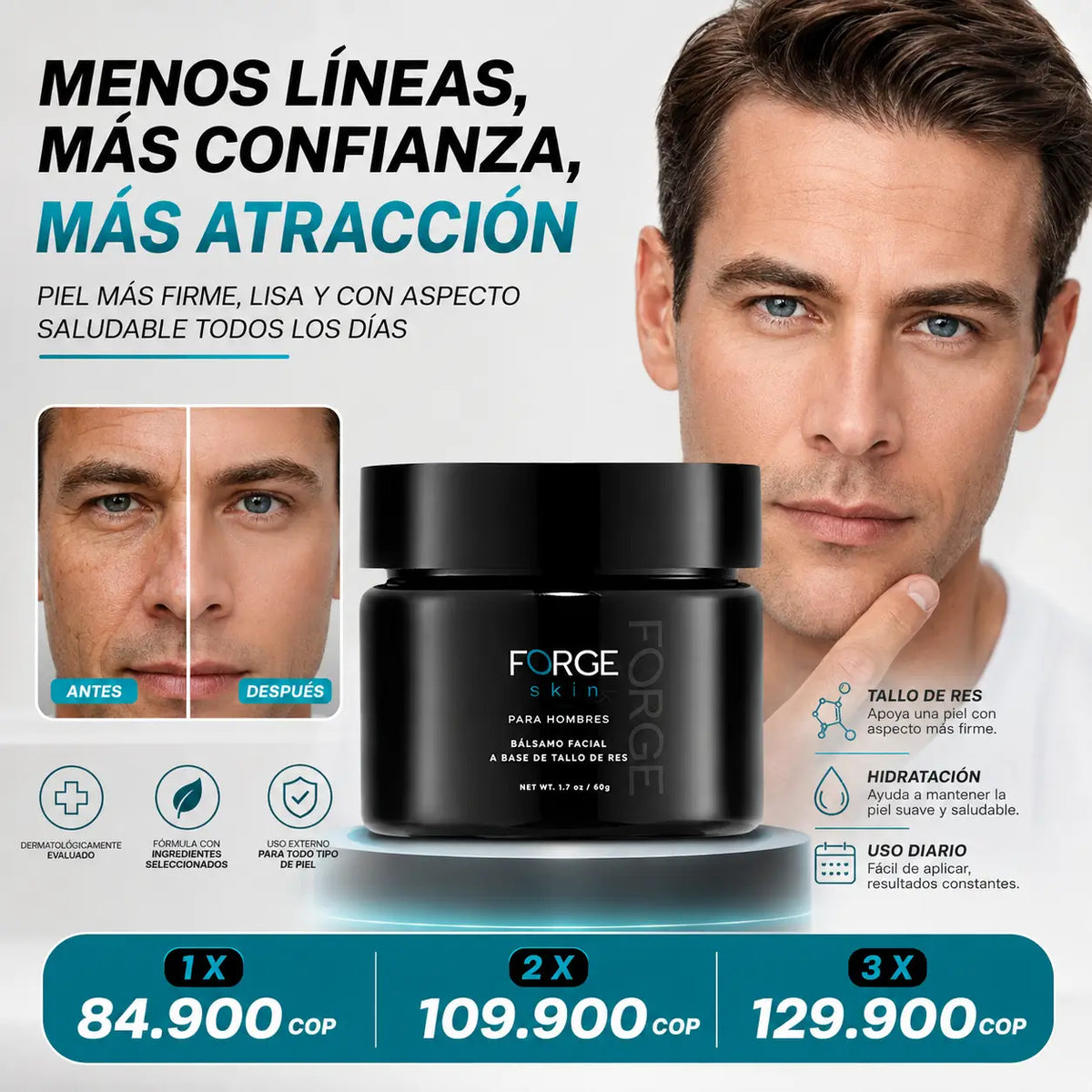 Forge Skin: Proyecta tu mejor versión y elimina el rastro del cansancio en tu rostro.