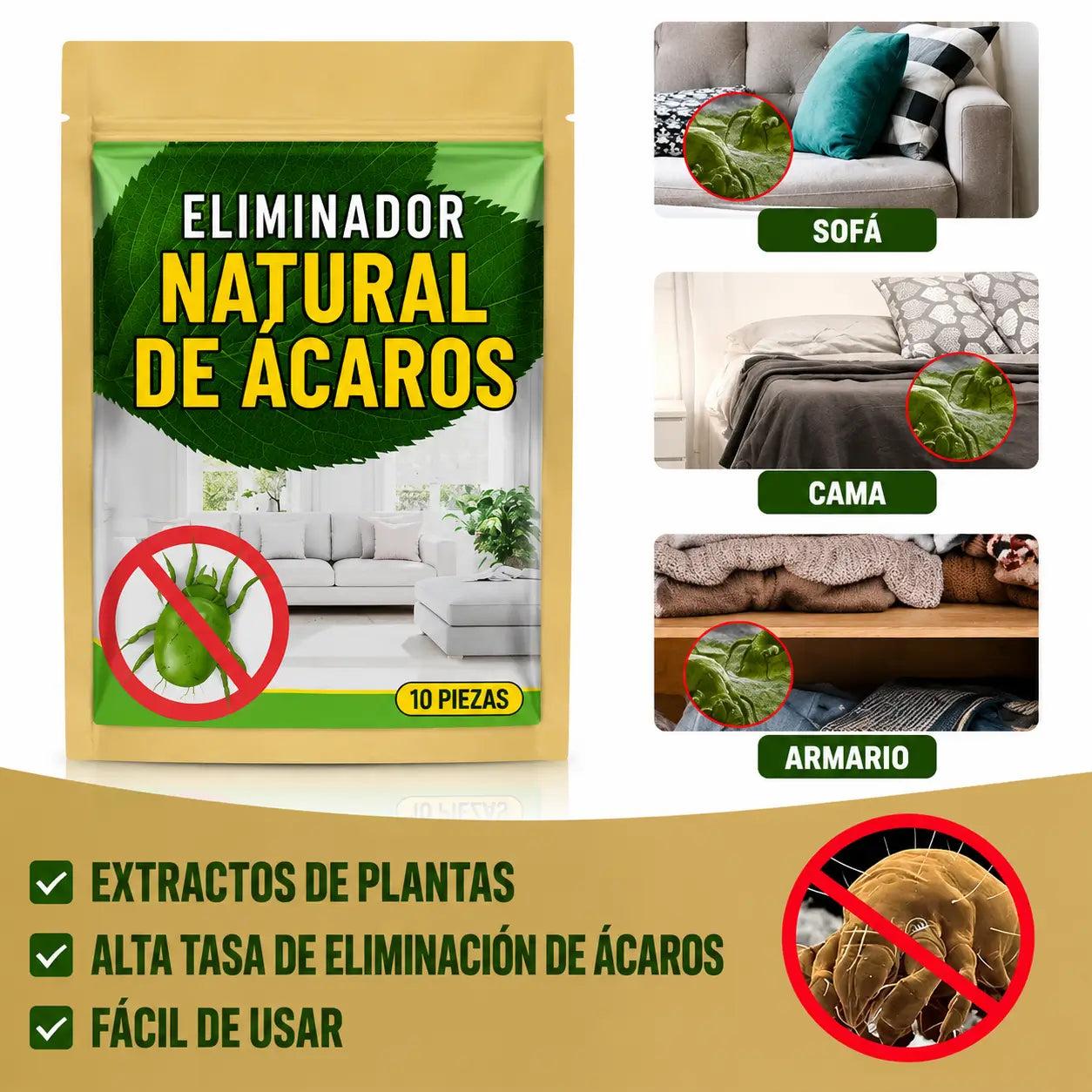 Repelente Natural de Ácaros – Sachets con Extractos Vegetales