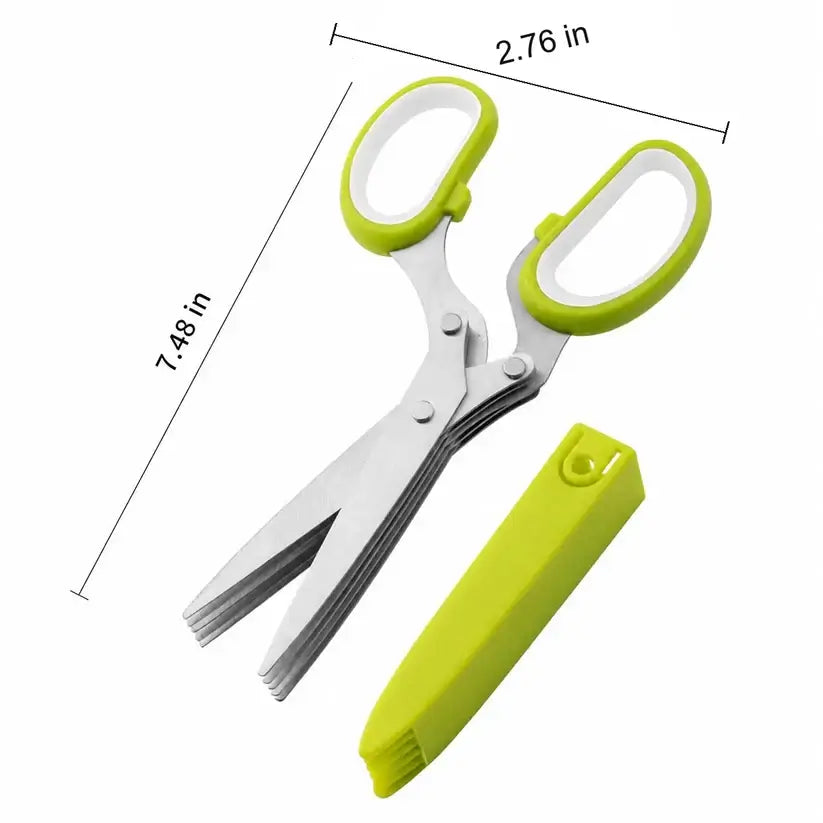 Tijeras Corta Verduras 5 Cuchillas de Acero Inoxidable