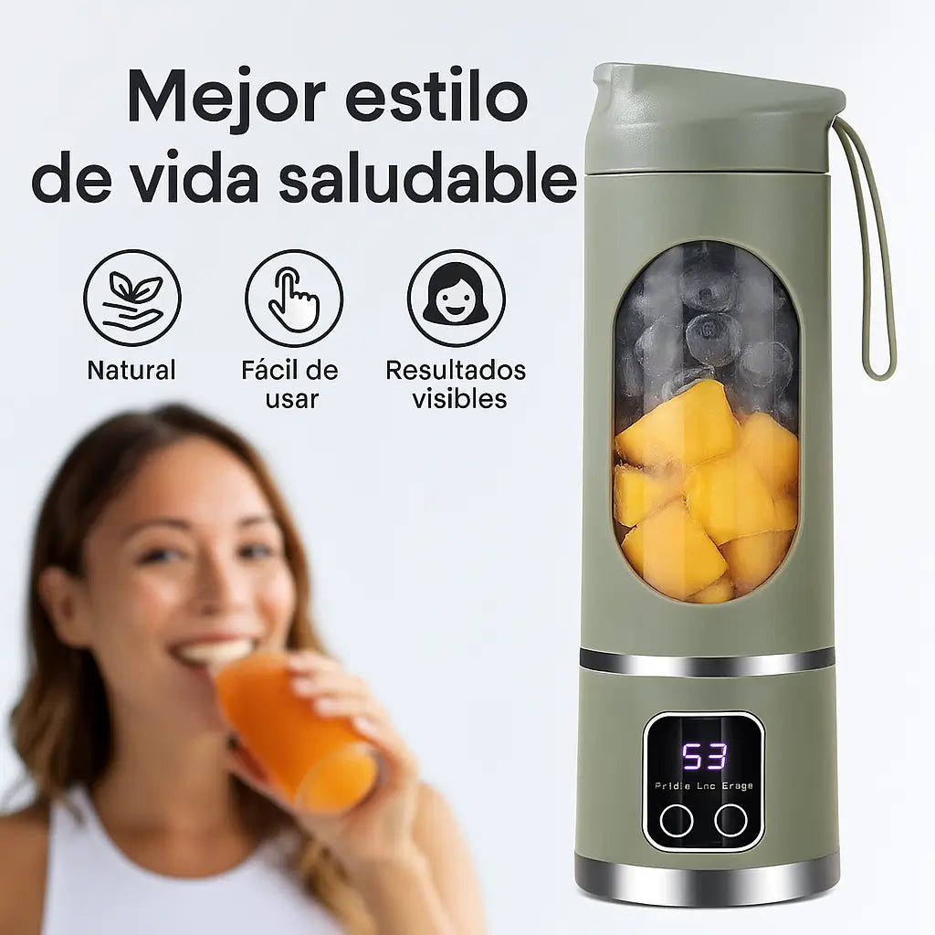 Licuadora Portátil USB 12 oz – Batidos Frescos en Cualquier Lugar