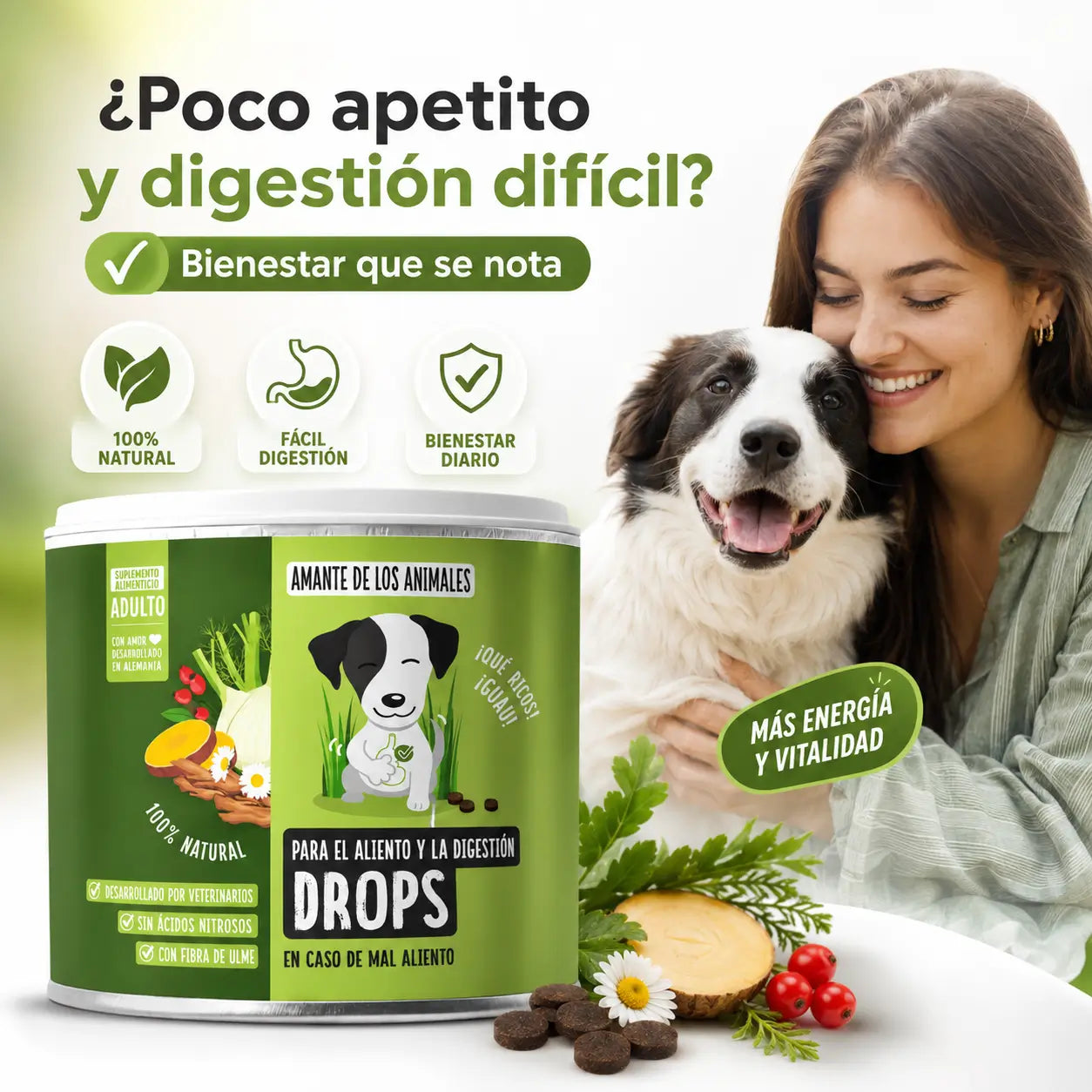 🐶 PicaStop Drops – Snacks que evitan que tu perro coma pasto y heces
