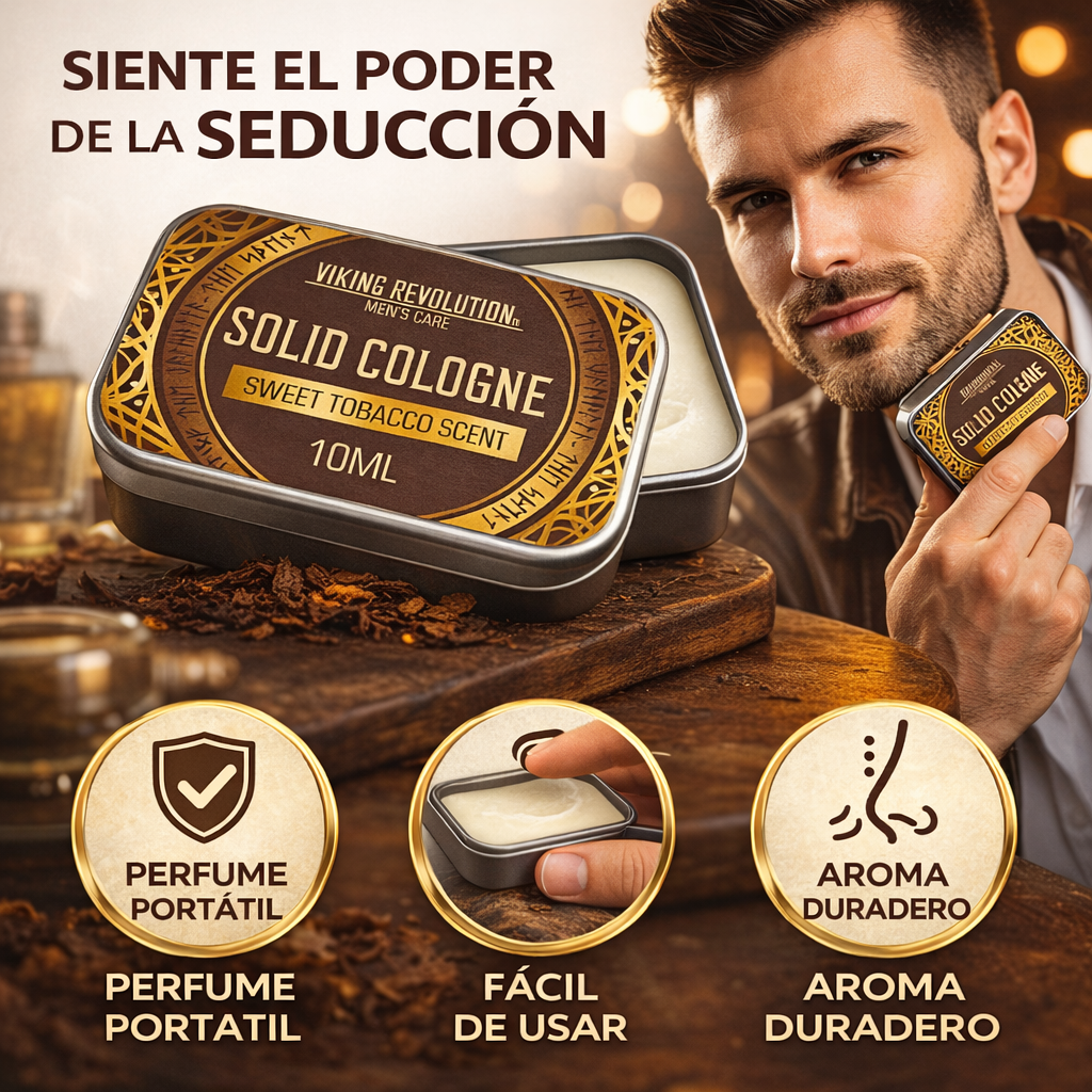 👉 Fragancia sólida premium: discreta, intensa y diseñada para hombres I Viking Revolution Men Solid Cologne 10ml