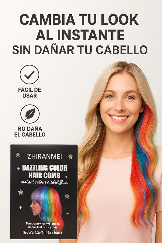 KIT de 10 Peines de Tiza para el Cabello – ¡Colores Temporales para navidad y Momentos Especiales!