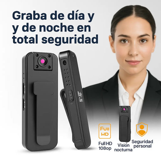 📹 Cámara Corporal Full HD 1080p con Visión Nocturna: Seguridad y Registro en tus Manos