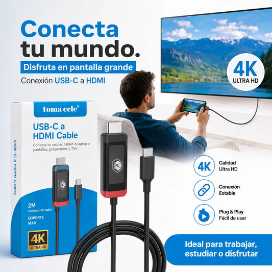 🎮 Cable USB-C a HDMI 4K — Tu Celular y Switch en el TV