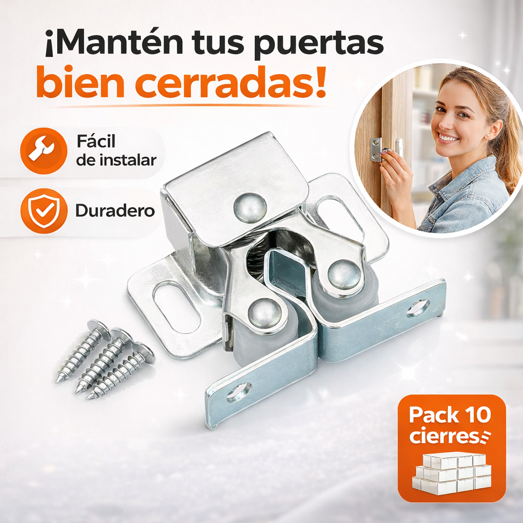 La forma más fácil de hacer que tus armarios cierren bien otra vez - Pack x 10 clips