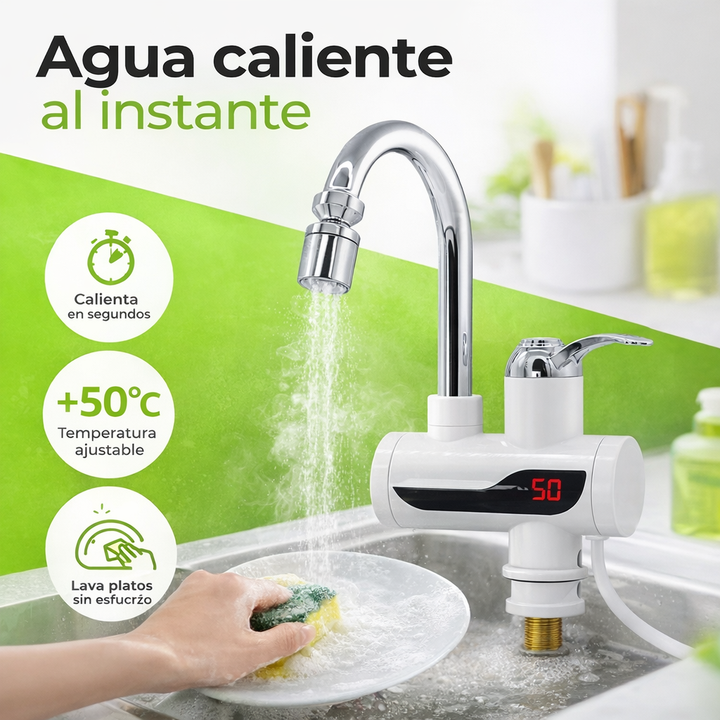 🔥 Agua caliente al instante en tu cocina, sin instalaciones costosas