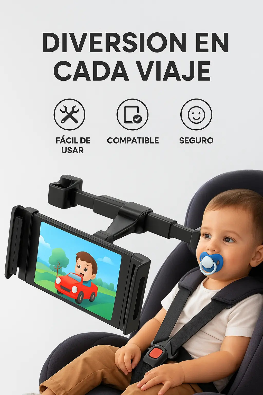 Soporte Universal para Tablet en Carro – ¡Viajes felices y sin tablet volando! 🚗✨