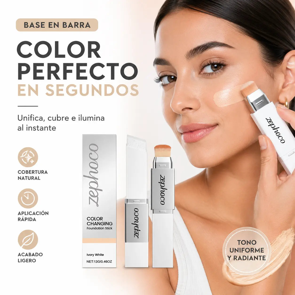Zephco Color Changing Foundation Stick: ¡Piel Perfecta! ✨💖