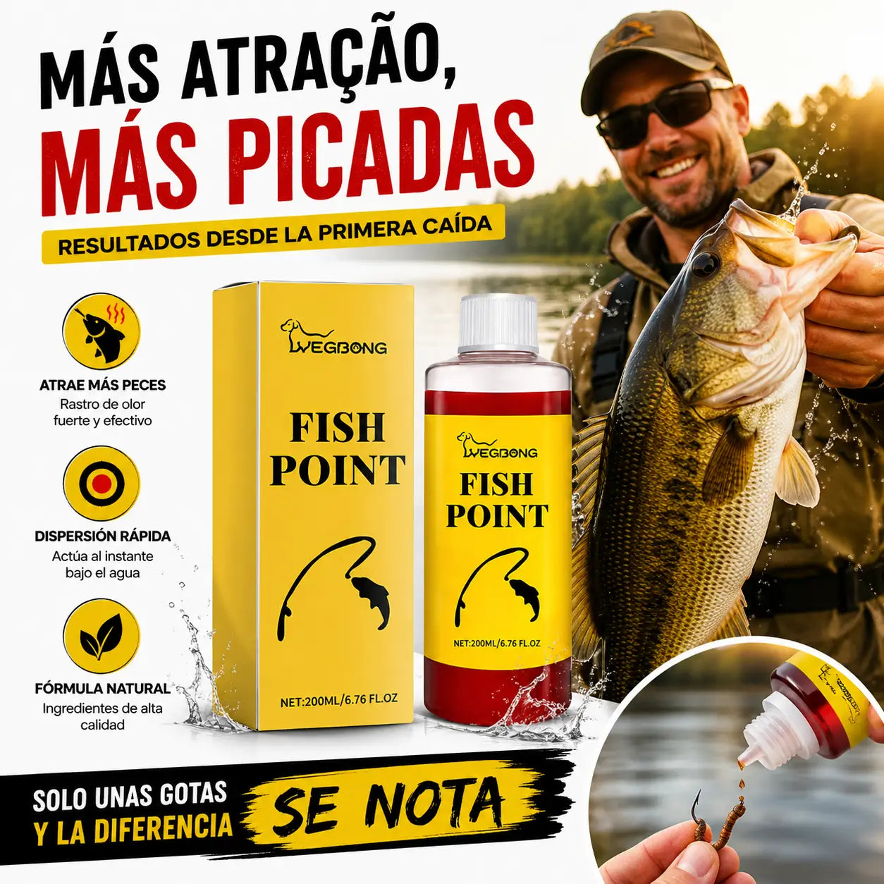 Yegbong Fish Point — Líquido Atrayente de Peces Concentrado 100ml