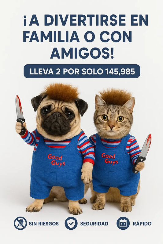 ¡Convierte a tu mejor amigo en la sensación de Halloween con el disfraz de Chucky!