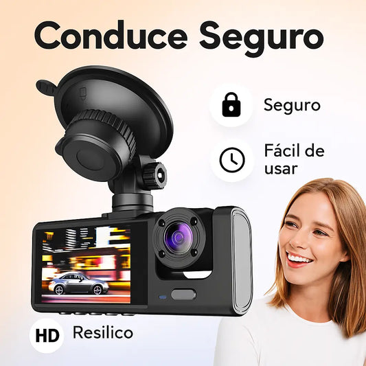 📸DASHCAM ULTRA|TRIPLE CÁMARA|FULL HD 1080P|VISIÓN NOCTURNA🔥🎥